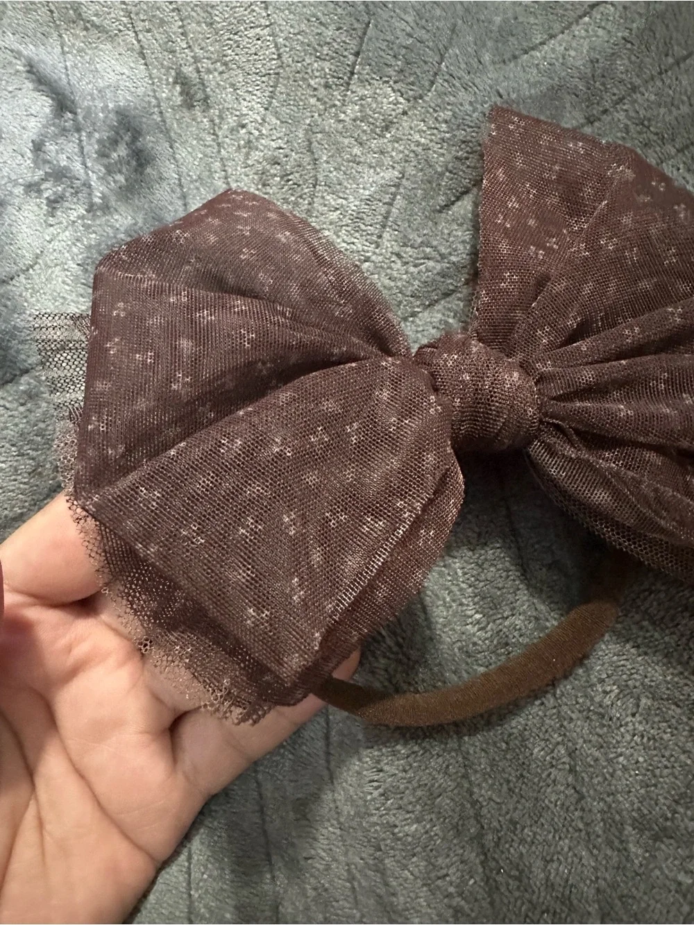 Baby bling Brown floral tulle fab skinny